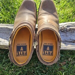 Frye Women's  Brown Leather Mule Clog